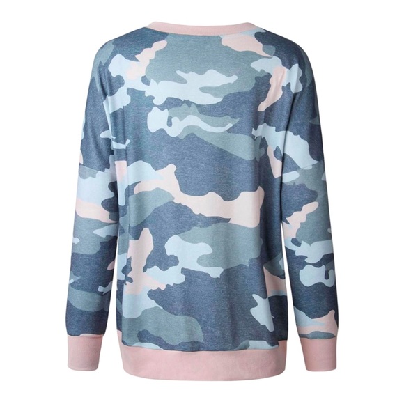 NEW BOUTIQUE Camo Long Sleeve Crewneck soft top - Picture 3 of 4